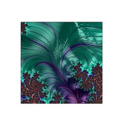 Fractal Turquoise Feather Swirl Satin Bandana Scarf