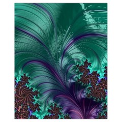 Fractal Turquoise Feather Swirl Drawstring Bag (Small)