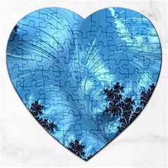 Fractal Art Feather Swirls Puffy Jigsaw Puzzle (heart) by Pakrebo