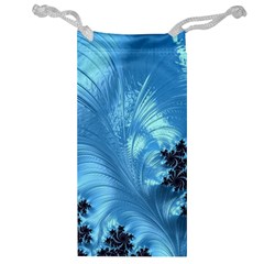 Fractal Art Feather Swirls Puffy Jewelry Bag by Pakrebo