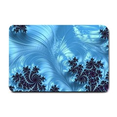 Fractal Art Feather Swirls Puffy Small Doormat  by Pakrebo