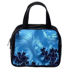 Fractal Art Feather Swirls Puffy Classic Handbag (one Side) by Pakrebo