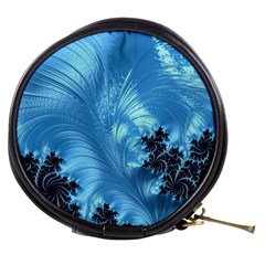 Fractal Art Feather Swirls Puffy Mini Makeup Bag by Pakrebo