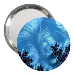 Fractal Art Feather Swirls Puffy 3  Handbag Mirrors by Pakrebo