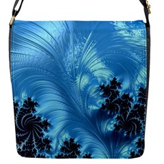 Fractal Art Feather Swirls Puffy Flap Closure Messenger Bag (s) by Pakrebo