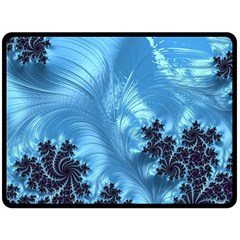 Fractal Art Feather Swirls Puffy Double Sided Fleece Blanket (large)  by Pakrebo