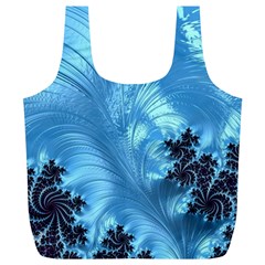 Fractal Art Feather Swirls Puffy Full Print Recycle Bag (xl) by Pakrebo