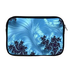 Fractal Art Feather Swirls Puffy Apple Macbook Pro 17  Zipper Case by Pakrebo