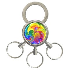 Fractal Bright Exploding Brilliant 3-ring Key Chains by Pakrebo