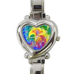 Fractal Bright Exploding Brilliant Heart Italian Charm Watch