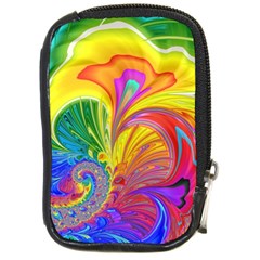 Fractal Bright Exploding Brilliant Compact Camera Leather Case by Pakrebo