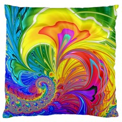 Fractal Bright Exploding Brilliant Large Cushion Case (one Side) by Pakrebo