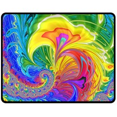 Fractal Bright Exploding Brilliant Double Sided Fleece Blanket (medium)  by Pakrebo