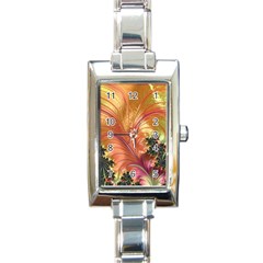 Fractal Feather Artwork Art Rectangle Italian Charm Watch by Pakrebo