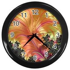 Fractal Feather Artwork Art Wall Clock (black) by Pakrebo