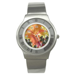 Fractal Feather Artwork Art Stainless Steel Watch by Pakrebo