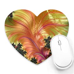 Fractal Feather Artwork Art Heart Mousepads by Pakrebo