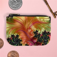 Fractal Feather Artwork Art Mini Coin Purse by Pakrebo