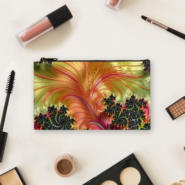 Fractal Feather Artwork Art Cosmetic Bag (Small)