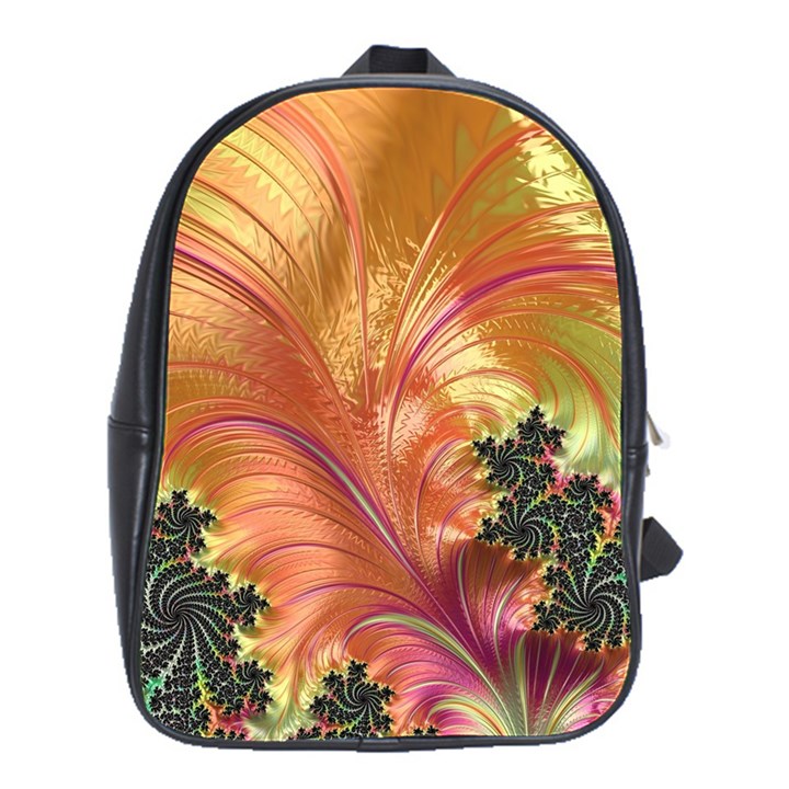 Fractal Feather Artwork Art School Bag (Large)