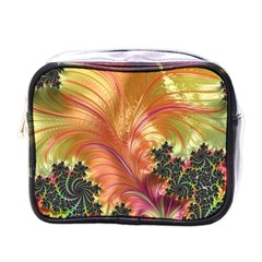 Fractal Feather Artwork Art Mini Toiletries Bag (one Side) by Pakrebo