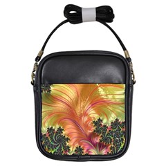 Fractal Feather Artwork Art Girls Sling Bag by Pakrebo