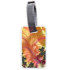 Fractal Feather Artwork Art Luggage Tags (one Side)  by Pakrebo