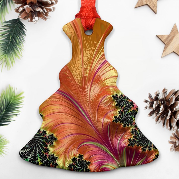 Fractal Feather Artwork Art Christmas Tree Ornament (Two Sides)