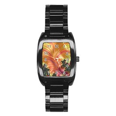 Fractal Feather Artwork Art Stainless Steel Barrel Watch by Pakrebo