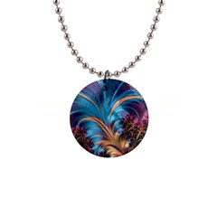 Fractal Art Artwork Psychedelic 1  Button Necklace