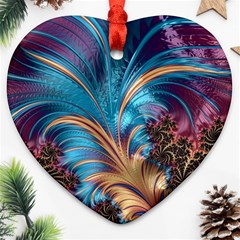 Fractal Art Artwork Psychedelic Heart Ornament (two Sides) by Pakrebo