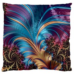 Fractal Art Artwork Psychedelic Large Flano Cushion Case (one Side) by Pakrebo