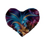 Fractal Art Artwork Psychedelic Standard 16  Premium Flano Heart Shape Cushions Back