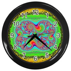 Fractal Art Design Fantasy Light Wall Clock (black) by Pakrebo