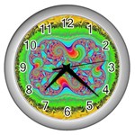 Fractal Art Design Fantasy Light Wall Clock (Silver) Front