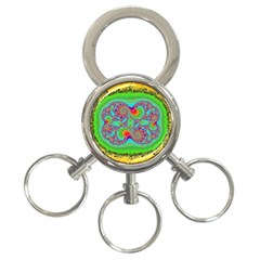 Fractal Art Design Fantasy Light 3-ring Key Chains by Pakrebo