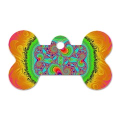 Fractal Art Design Fantasy Light Dog Tag Bone (two Sides) by Pakrebo