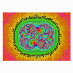 Fractal Art Design Fantasy Light Large Glasses Cloth (2-side) by Pakrebo