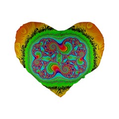 Fractal Art Design Fantasy Light Standard 16  Premium Flano Heart Shape Cushions by Pakrebo