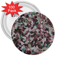 Gray Facets 3  Buttons (100 Pack) 