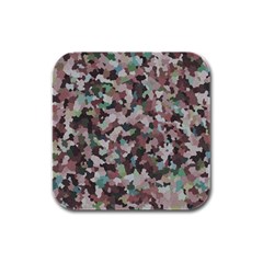 Gray Facets Rubber Square Coaster (4 Pack) 