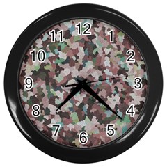 Gray Facets Wall Clock (black) by artifiart