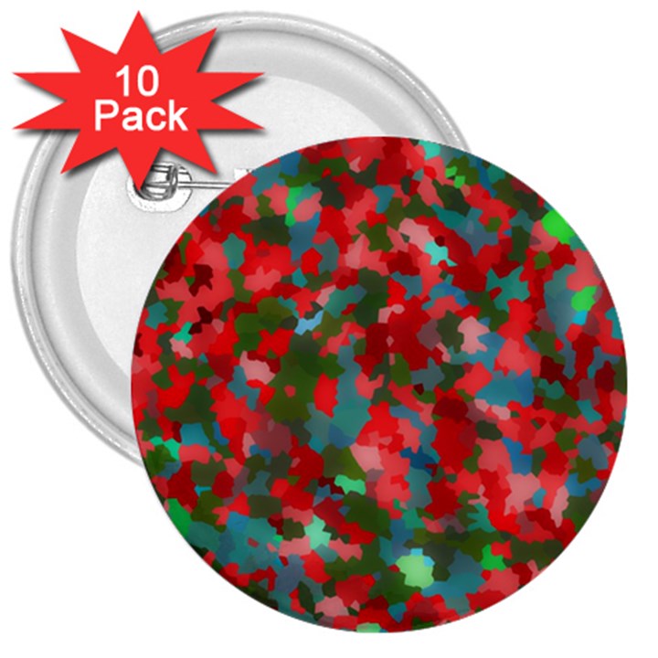 Redness 3  Buttons (10 pack) 