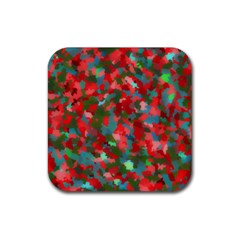 Redness Rubber Coaster (square)  by artifiart