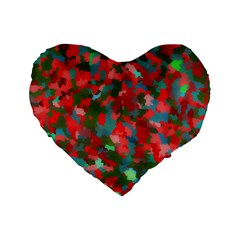 Redness Standard 16  Premium Flano Heart Shape Cushions by artifiart