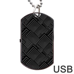 Diagonal Square Black Background Dog Tag Usb Flash (two Sides) by Pakrebo