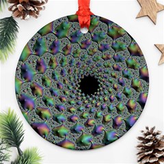 Fractal Rainbow Art Artwork Design Ornament (round) by Pakrebo