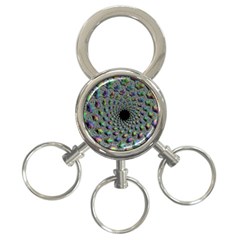 Fractal Rainbow Art Artwork Design 3-ring Key Chains by Pakrebo