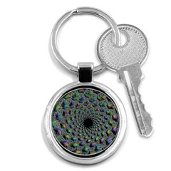 Fractal Rainbow Art Artwork Design Key Chains (round)  by Pakrebo