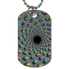 Fractal Rainbow Art Artwork Design Dog Tag (two Sides) by Pakrebo